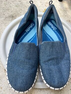 OOFOS Blue Denim-Style Slip-On Loafers for Men